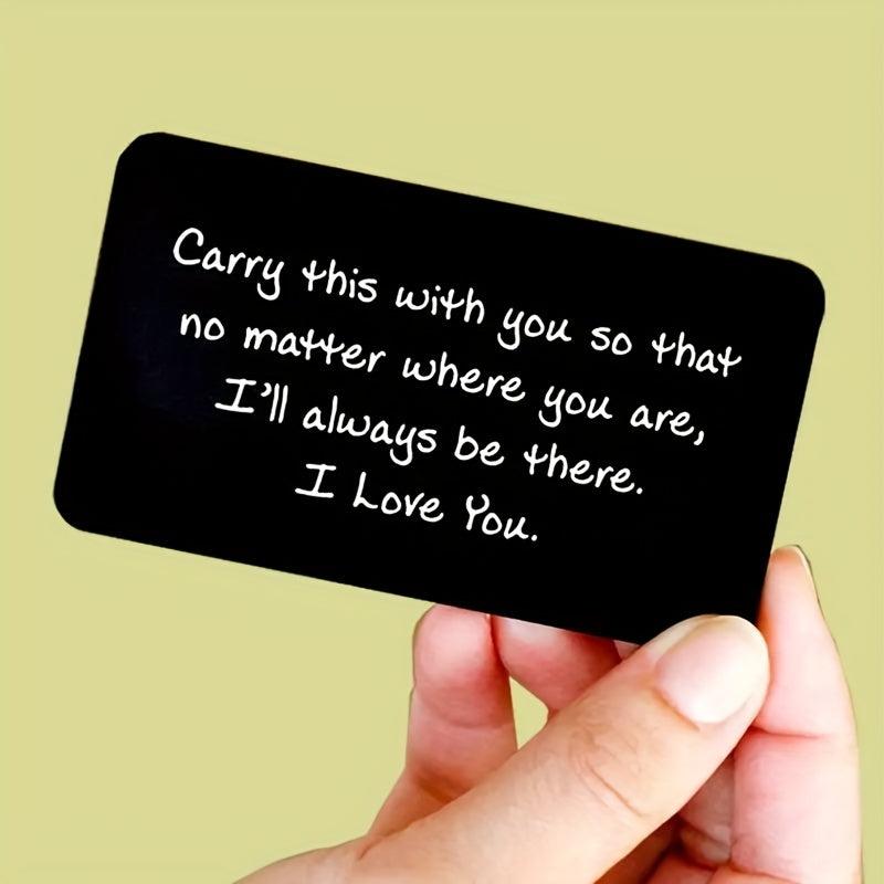 I Love You Aluminum Wallet Insert Card Romantic Gift for Boyfriend Husband
