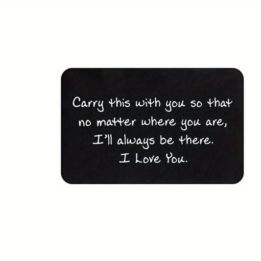 I Love You Aluminum Wallet Insert Card Romantic Gift for Boyfriend Husband
