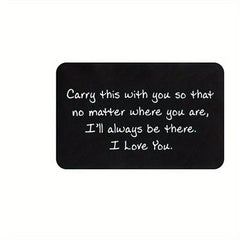 I Love You Aluminum Wallet Insert Card Romantic Gift for Boyfriend Husband