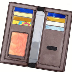 Men's Long Wallet Cash Purse Clutch Bag Phone Pouch Money Clip