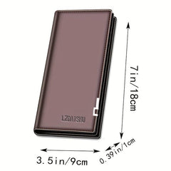 Men's Long Wallet Cash Purse Clutch Bag Phone Pouch Money Clip