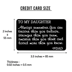 Engraved Metal Wallet Insert for Son Birthday Gift