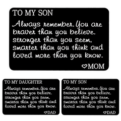Engraved Metal Wallet Insert for Son Birthday Gift