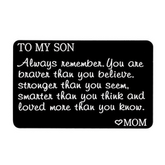 Engraved Metal Wallet Insert for Son Birthday Gift