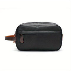 Men's Travel PU Leather Toiletry Bag Waterproof Handbag