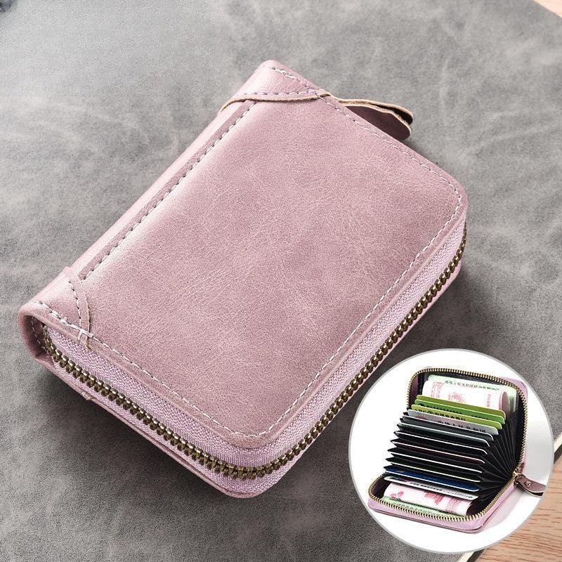 Large Capacity Leather Card Holder Multifunction Wallet