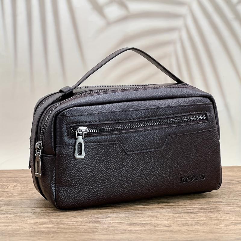Men's Large Capacity Zipper Wrist Clutch Bag