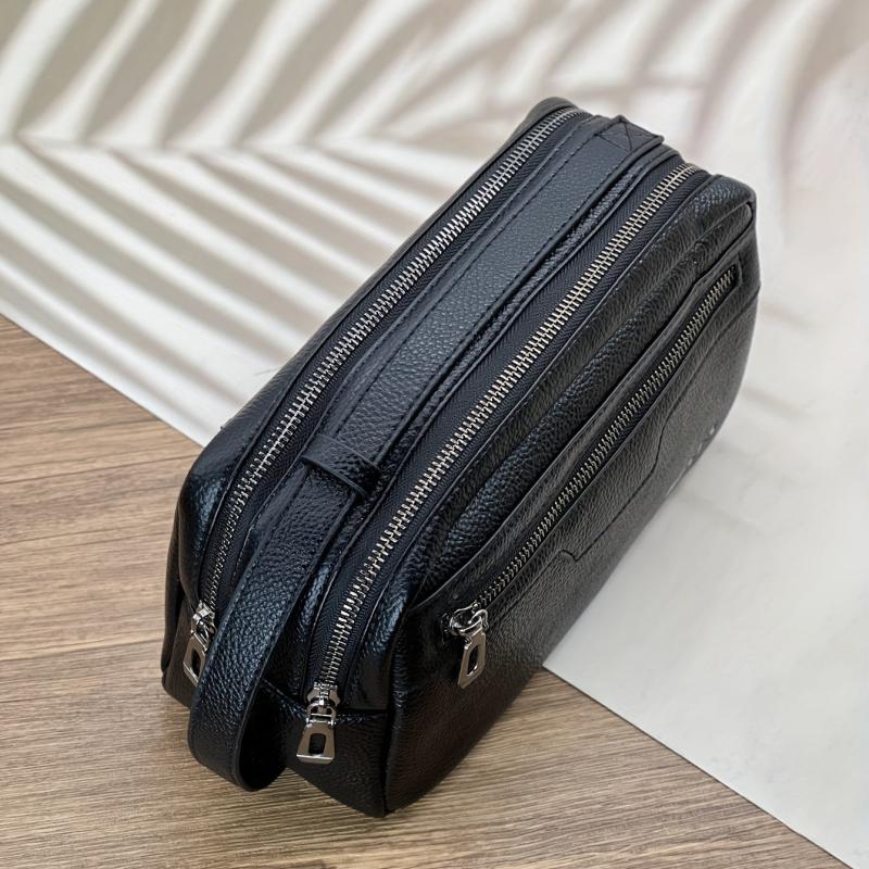 Men's Large Capacity Zipper Wrist Clutch Bag