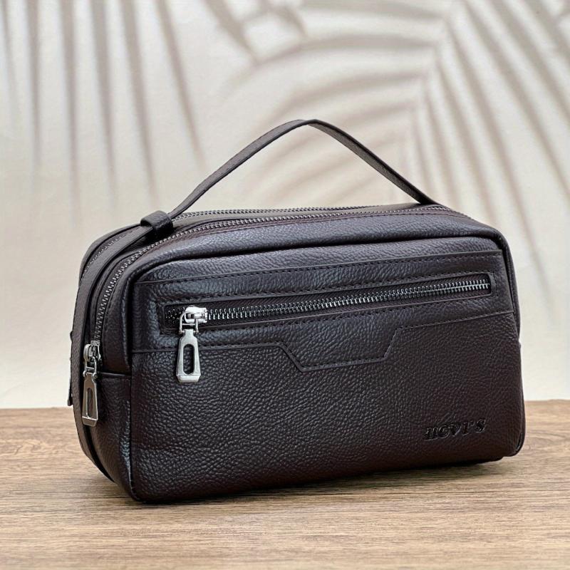 Men's Large Capacity Zipper Wrist Clutch Bag