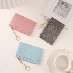 Men's Solid Woven Pattern Card Holder Wallet