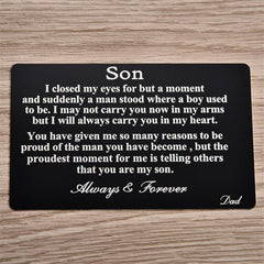 Son&Daughter Wallet Insert Card From Mom&Father