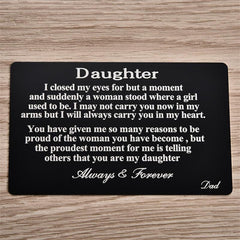 Son&Daughter Wallet Insert Card From Mom&Father