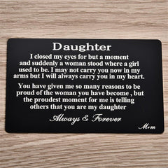 Son&Daughter Wallet Insert Card From Mom&Father