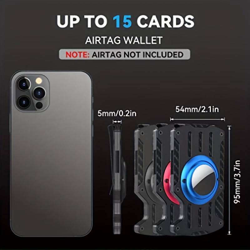 Men's Metal Credit Card Holder with Airtag Holder