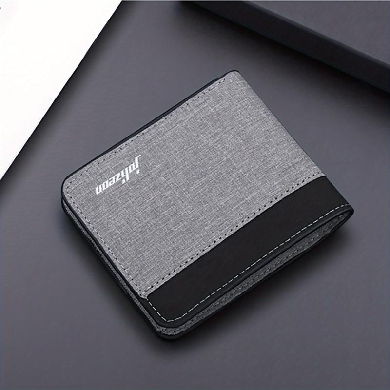 Men's Canvas Short Wallet Splicing Contrast Wallet