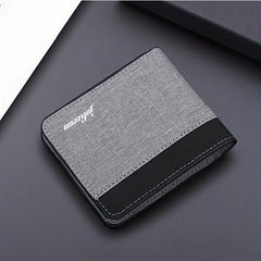 Men's Canvas Short Wallet Splicing Contrast Wallet