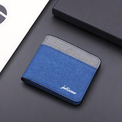 Men's Canvas Short Wallet Splicing Contrast Wallet