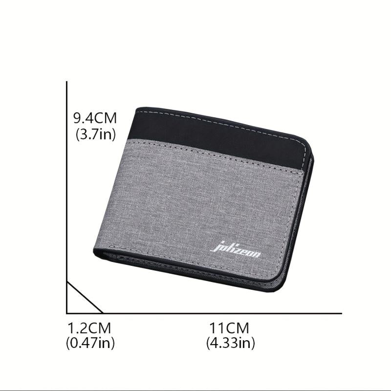 Men's Canvas Short Wallet Splicing Contrast Wallet