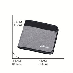 Men's Canvas Short Wallet Splicing Contrast Wallet