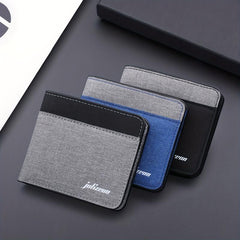 Men's Canvas Short Wallet Splicing Contrast Wallet