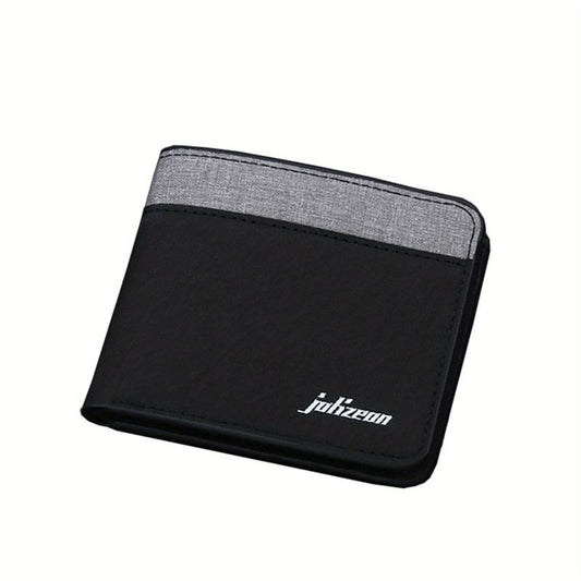 Men's Canvas Short Wallet Splicing Contrast Wallet
