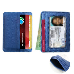Solid PU Leather Card Holder Retro Credit Bus Card Holder