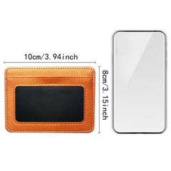Solid PU Leather Card Holder Retro Credit Bus Card Holder