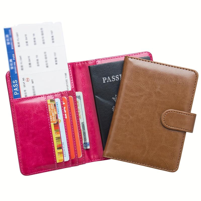 Men's PU Leather Passport Holder Ticket Holder Coin Purse