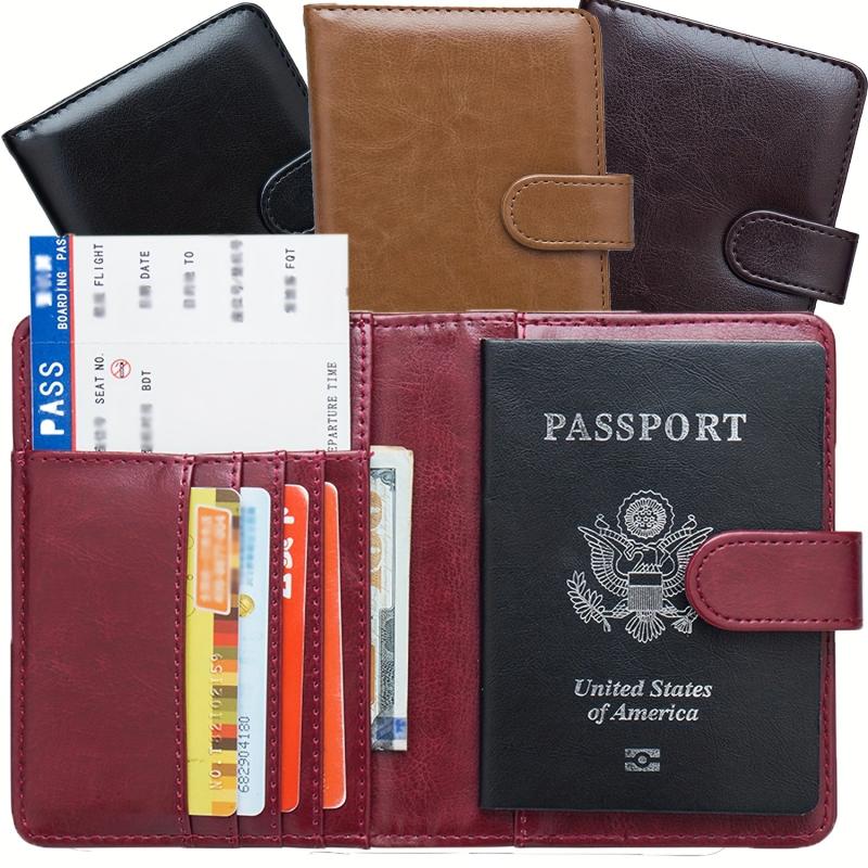 Men's PU Leather Passport Holder Ticket Holder Coin Purse