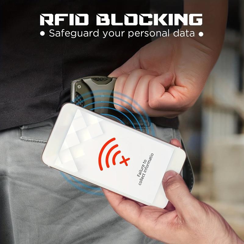 Carbon Fiber RFID Blocking Metal Wallet for Cash Credit Card