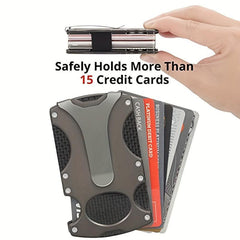 Carbon Fiber RFID Blocking Metal Wallet for Cash Credit Card