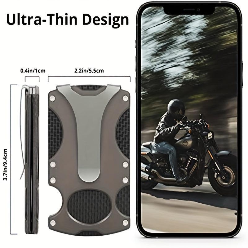 Carbon Fiber RFID Blocking Metal Wallet for Cash Credit Card