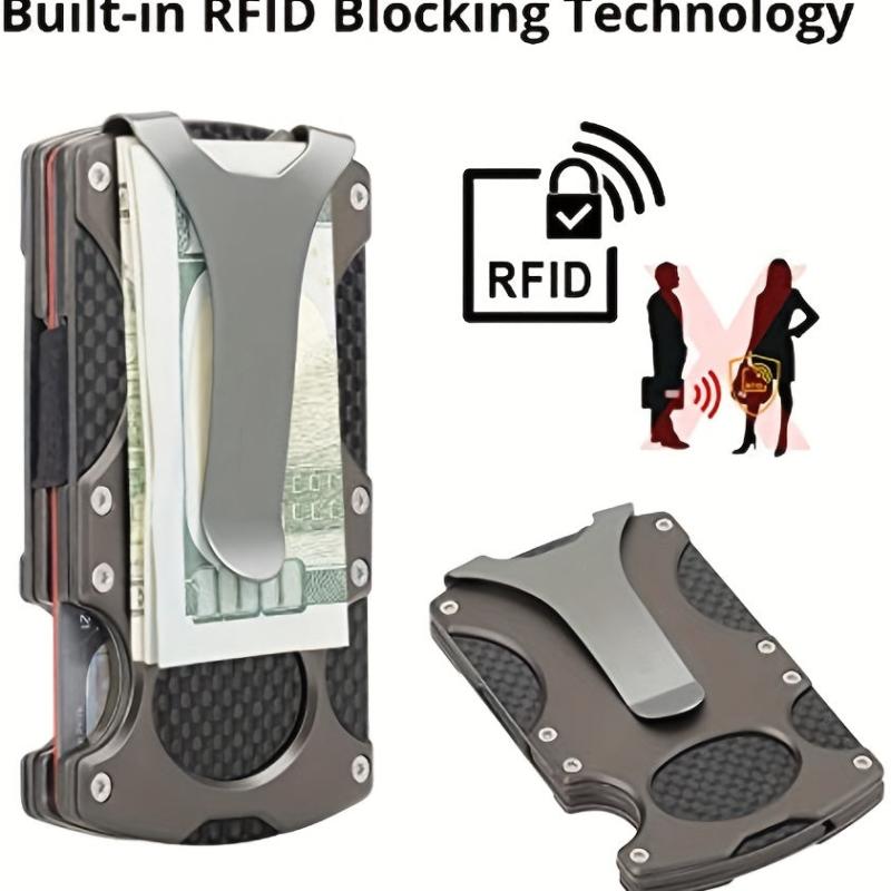 Carbon Fiber RFID Blocking Metal Wallet for Cash Credit Card