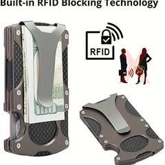 Carbon Fiber RFID Blocking Metal Wallet for Cash Credit Card