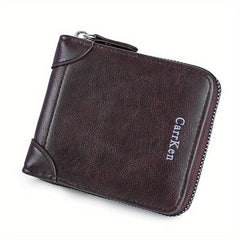 Men's Leather Wallet Zipper Small card Zipper Bag