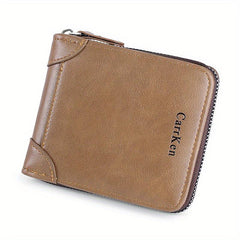 Men's Leather Wallet Zipper Small card Zipper Bag