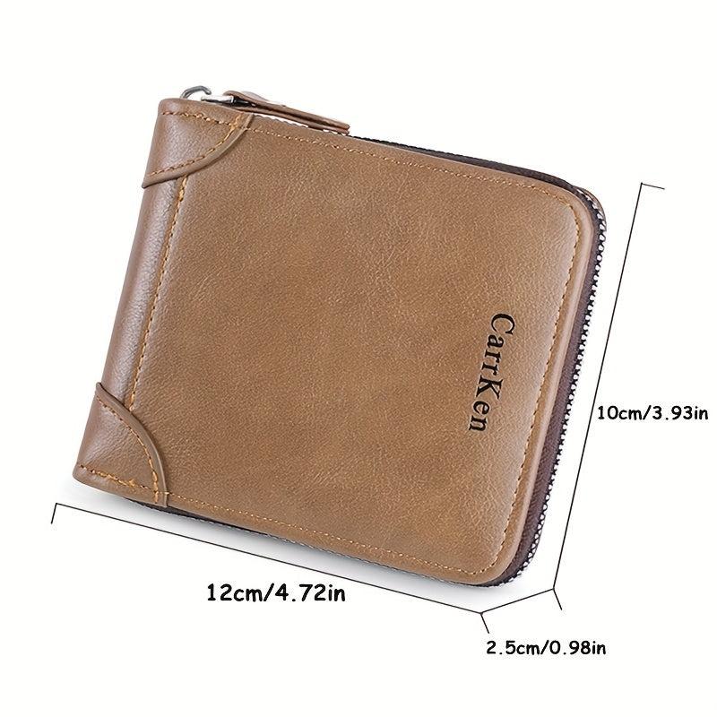 Men's Leather Wallet Zipper Small card Zipper Bag