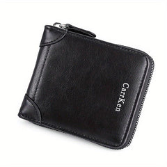 Men's Leather Wallet Zipper Small card Zipper Bag