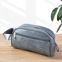 Men's Leather Toiletry Bag/Dopp Kit for Travel