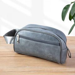 Men's Leather Toiletry Bag/Dopp Kit for Travel