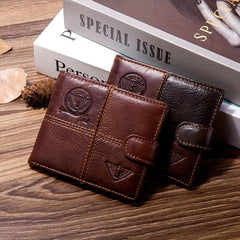 Men's Stitching Short Wallet Money Clip Wallet Random