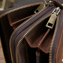 Men's Long Vintage Leather Wallet