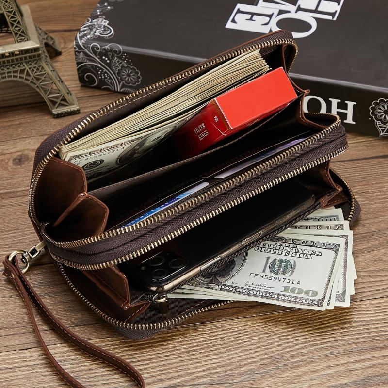 Men's Long Vintage Leather Wallet
