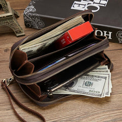 Men's Long Vintage Leather Wallet