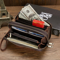 Men's Long Vintage Leather Wallet