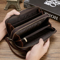 Men's Long Vintage Leather Wallet