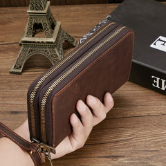 Men's Long Vintage Leather Wallet