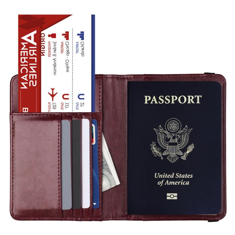 RFID Blocking Leather Passport Holder Case