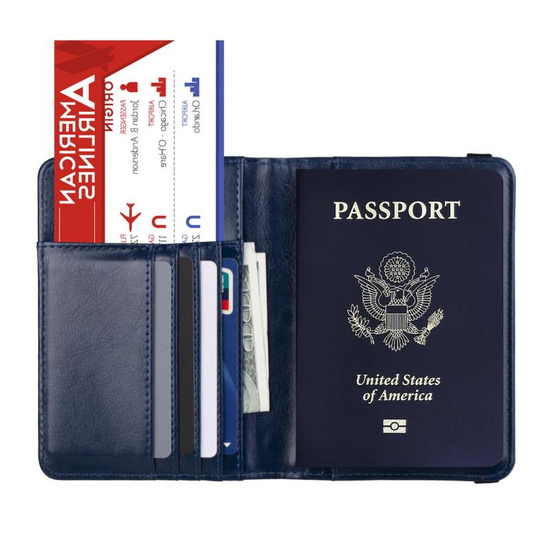 RFID Blocking Leather Passport Holder Case