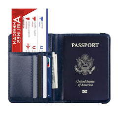RFID Blocking Leather Passport Holder Case